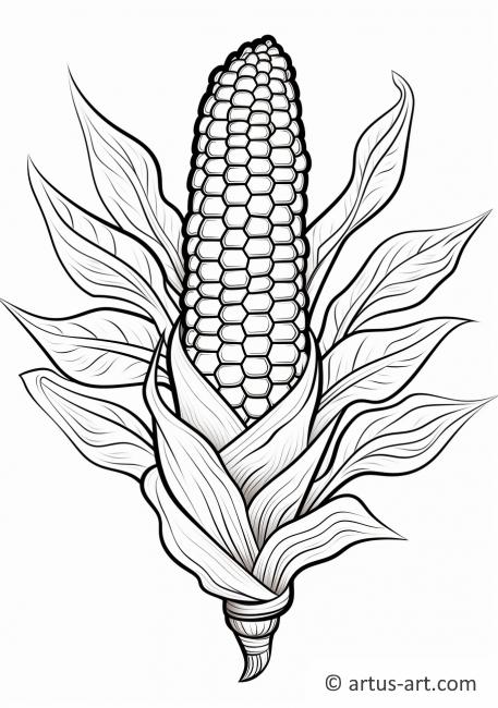 Page de coloriage de maïs indien
